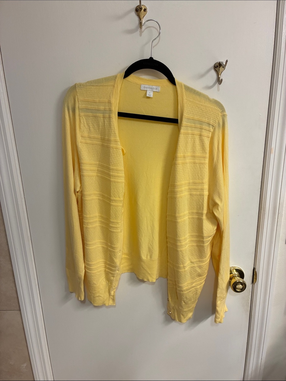 Charter Club Yellow Open-Front Women's Cardigan Sz XL